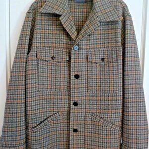 Vintage Mens PENDLETON Pure Virgin Wool Plaid Jacket Medium